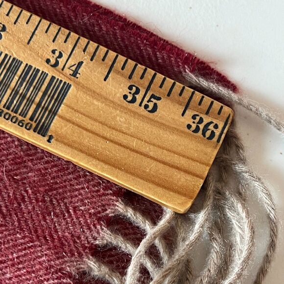 Mark & Graham Cashmere Rectangular Monogramme Fringe Soft Cozy Red Scarf  72x15" - Picture 6 of 6